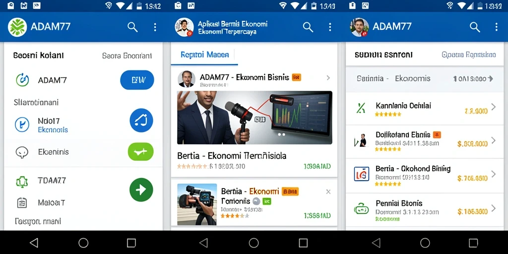 Tampilan antarmuka aplikasi ADAM77 yang informatif dan modern.