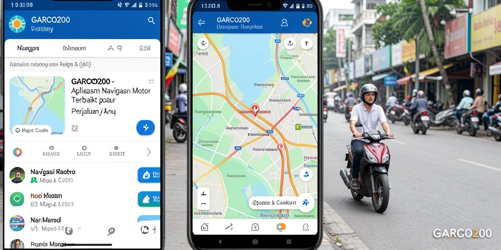 Antarmuka aplikasi Navigasi Motor GARCO200 yang user-friendly.