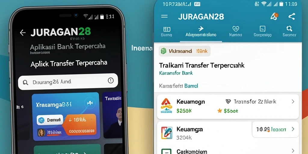 Tampilan antarmuka aplikasi Transfer Bank JURAGAN28 yang modern dan mudah digunakan.