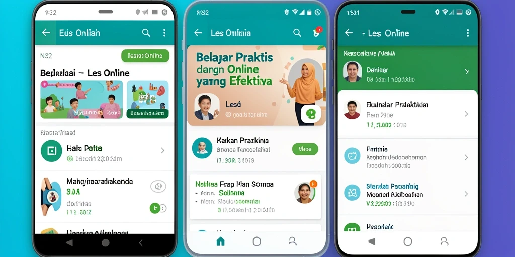 Tampilan antarmuka N32 yang user-friendly untuk Les Online.